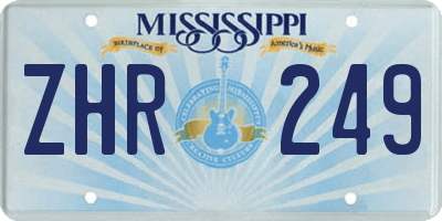 MS license plate ZHR249