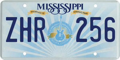 MS license plate ZHR256