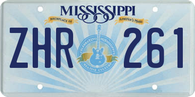 MS license plate ZHR261