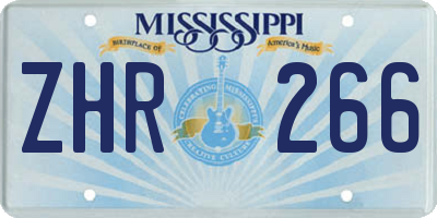 MS license plate ZHR266