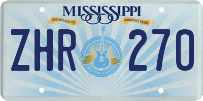 MS license plate ZHR270