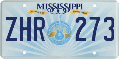 MS license plate ZHR273