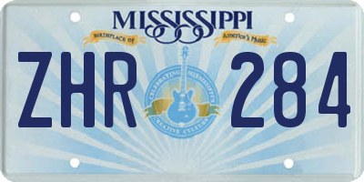 MS license plate ZHR284