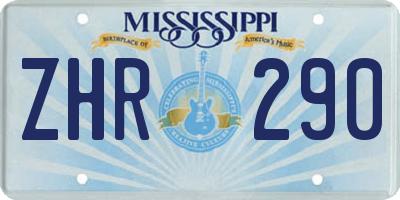 MS license plate ZHR290