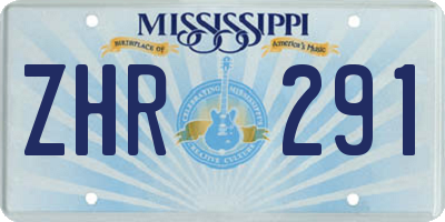 MS license plate ZHR291