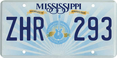 MS license plate ZHR293