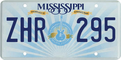 MS license plate ZHR295