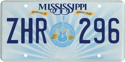 MS license plate ZHR296