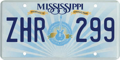 MS license plate ZHR299
