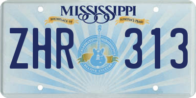 MS license plate ZHR313