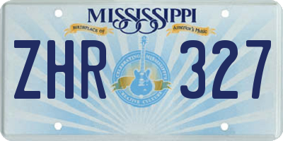 MS license plate ZHR327