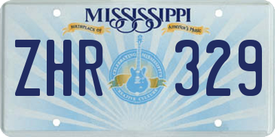 MS license plate ZHR329