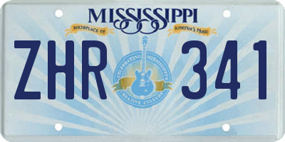 MS license plate ZHR341