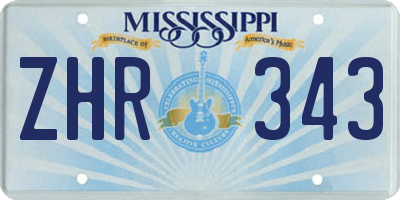 MS license plate ZHR343