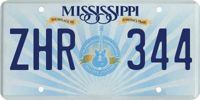 MS license plate ZHR344