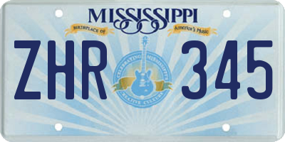 MS license plate ZHR345