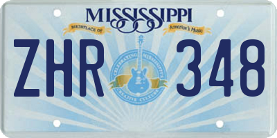 MS license plate ZHR348