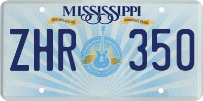 MS license plate ZHR350