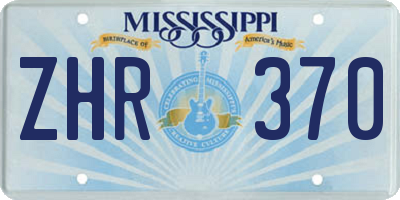 MS license plate ZHR370