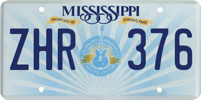 MS license plate ZHR376