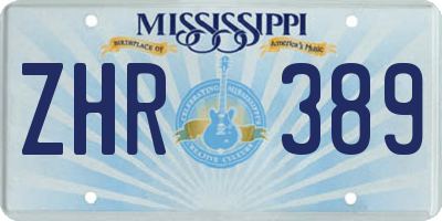 MS license plate ZHR389