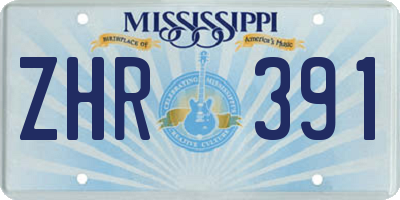 MS license plate ZHR391