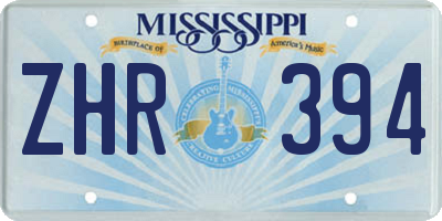 MS license plate ZHR394