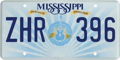 MS license plate ZHR396