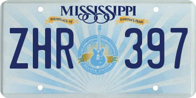 MS license plate ZHR397