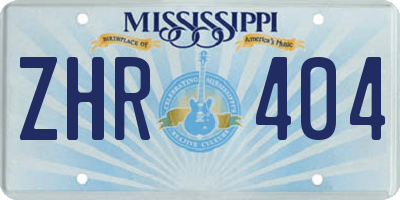 MS license plate ZHR404