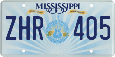 MS license plate ZHR405