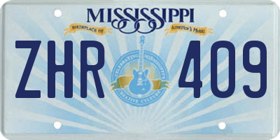 MS license plate ZHR409