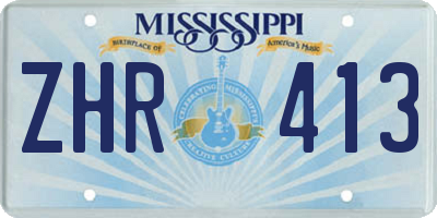 MS license plate ZHR413