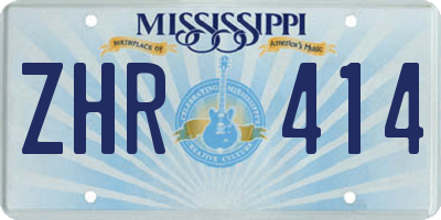 MS license plate ZHR414