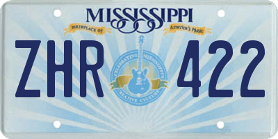 MS license plate ZHR422