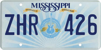 MS license plate ZHR426