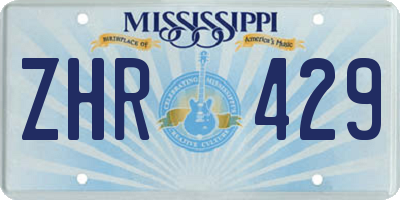 MS license plate ZHR429
