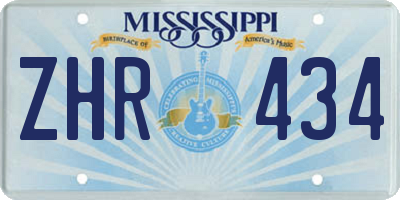 MS license plate ZHR434