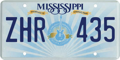 MS license plate ZHR435