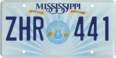 MS license plate ZHR441