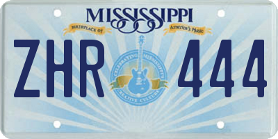 MS license plate ZHR444