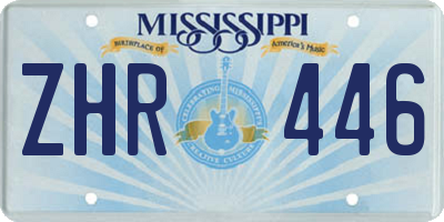 MS license plate ZHR446