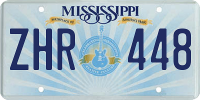 MS license plate ZHR448