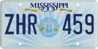 MS license plate ZHR459