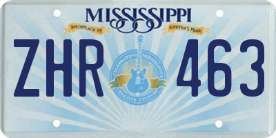 MS license plate ZHR463