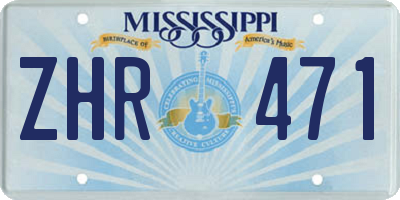 MS license plate ZHR471