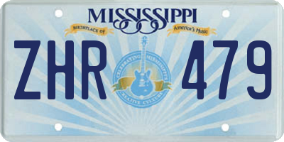 MS license plate ZHR479