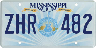 MS license plate ZHR482
