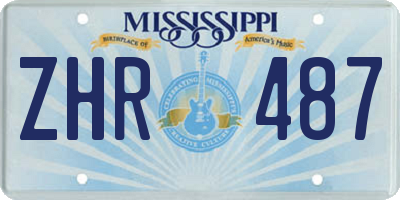 MS license plate ZHR487