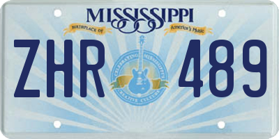 MS license plate ZHR489